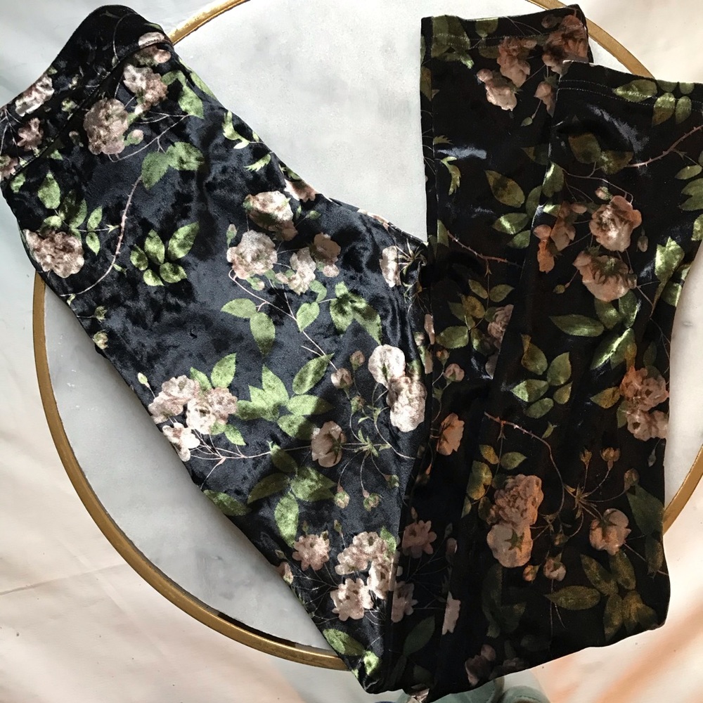 Velvet floral pants - Picture 1 of 5
